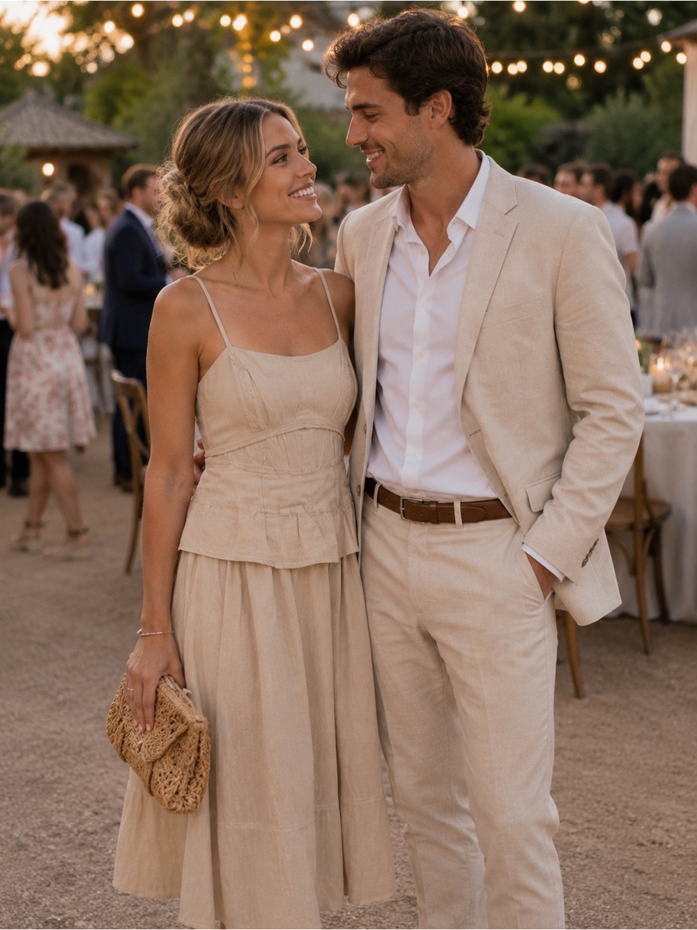 Light Beige Spaghetti-Strap party dress